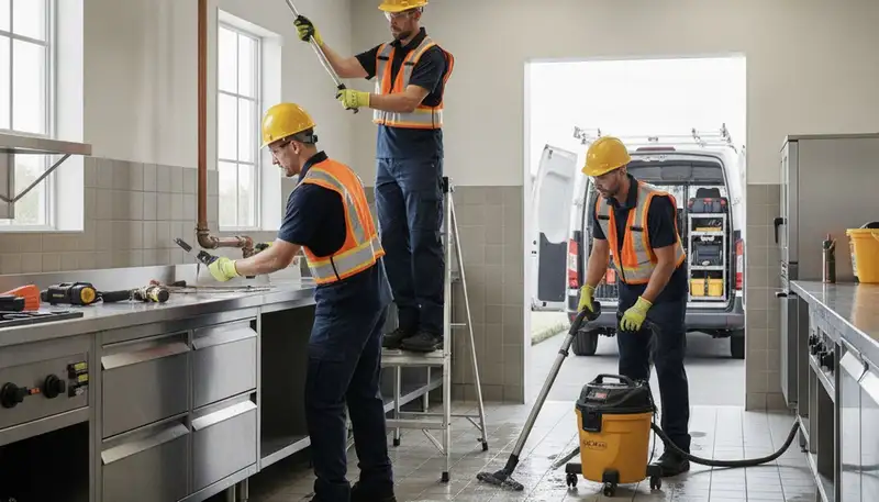 Emergency plumber repairing burst pipe in Portland, OR home for fast flood damage response