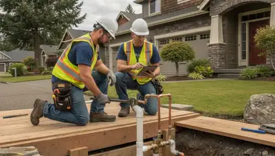 Portland, OR plumber repairing residential plumbing for plumbing repair service