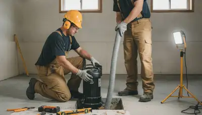 Sump pump installation for Portland, OR home basement flood protection by On Call Plumbers