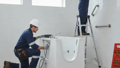 Walk-in tub installation by Portland, OR plumbers for safer, accessible home bathing